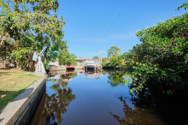 water view with a dock