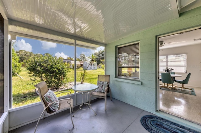 view of sunroom