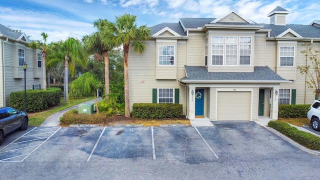 view of property featuring a garage