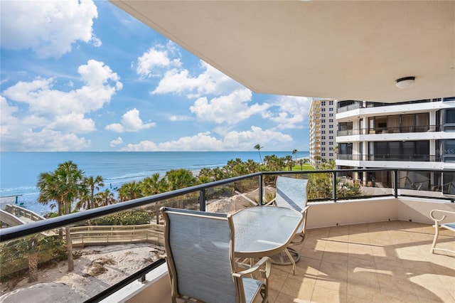 balcony with a water view