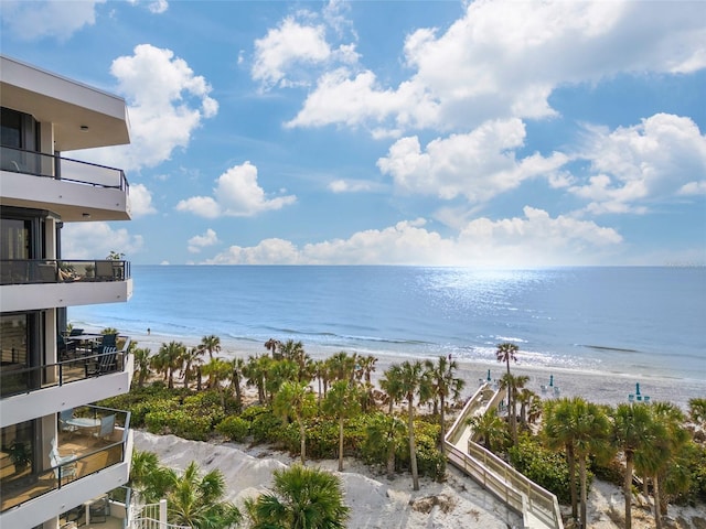 water view with a view of the beach