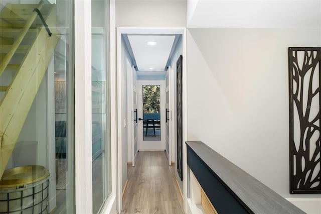 hallway featuring light hardwood / wood-style flooring