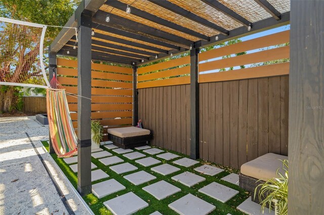 view of patio / terrace with a pergola