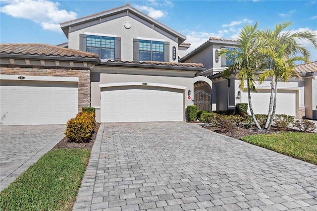 view of front of home with a garage