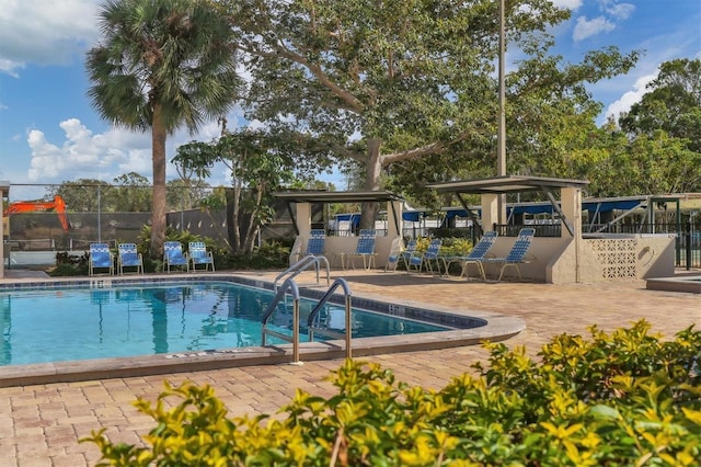 view of pool featuring a patio area