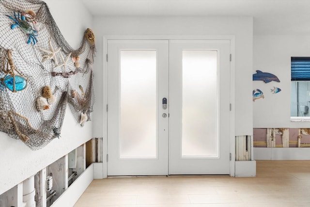 doorway featuring french doors