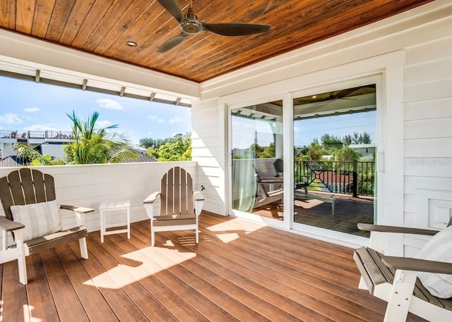 deck featuring ceiling fan