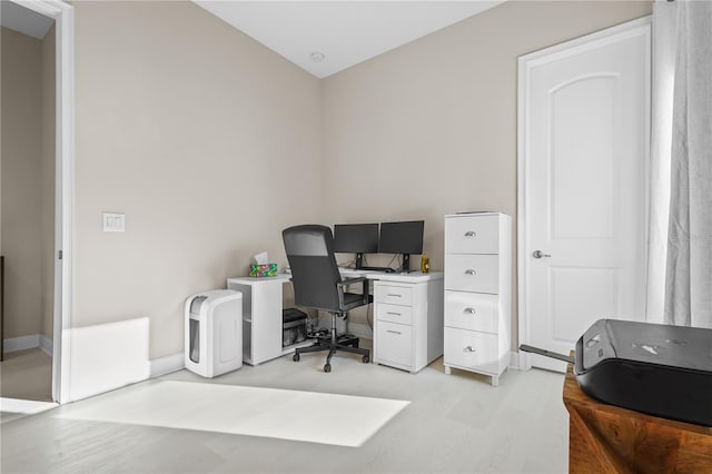 office space featuring light hardwood / wood-style flooring