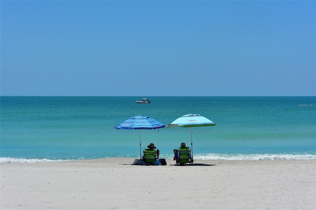 water view with a view of the beach