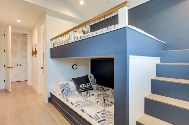 bedroom featuring hardwood / wood-style flooring