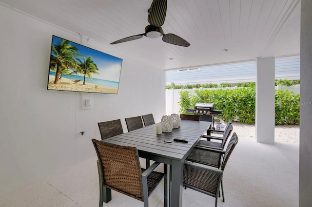 view of patio / terrace with ceiling fan