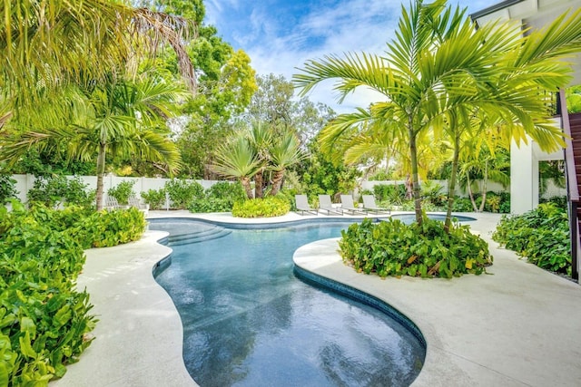 view of pool featuring a patio