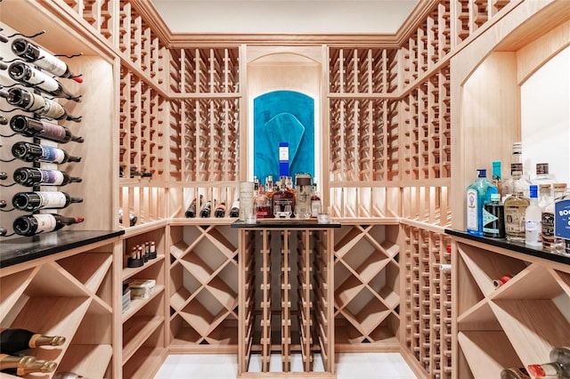 view of wine cellar