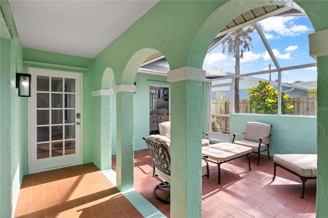 view of sunroom