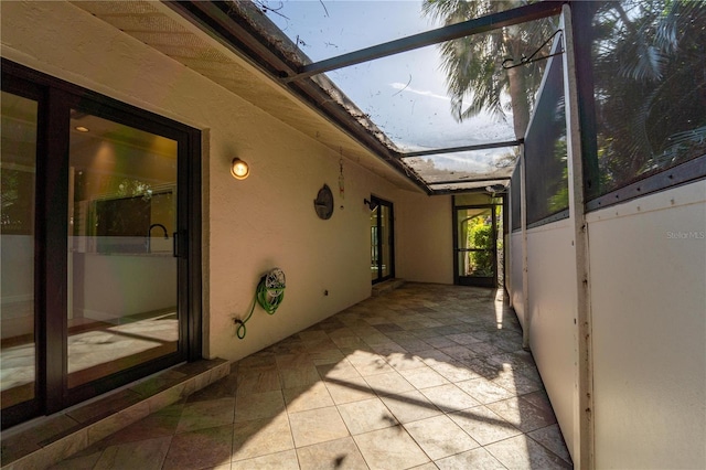 view of unfurnished sunroom