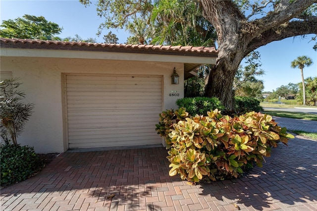 view of garage