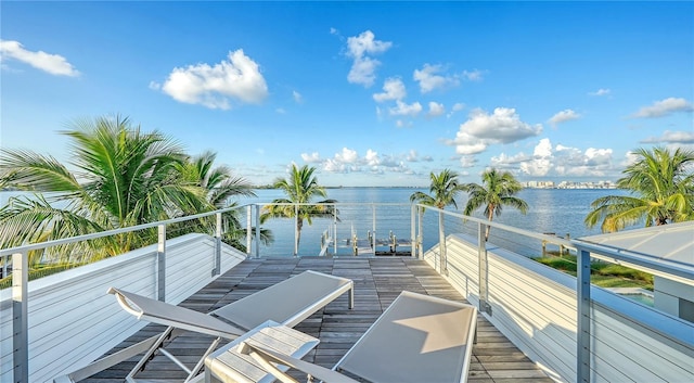 balcony with a water view