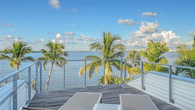 balcony with a water view