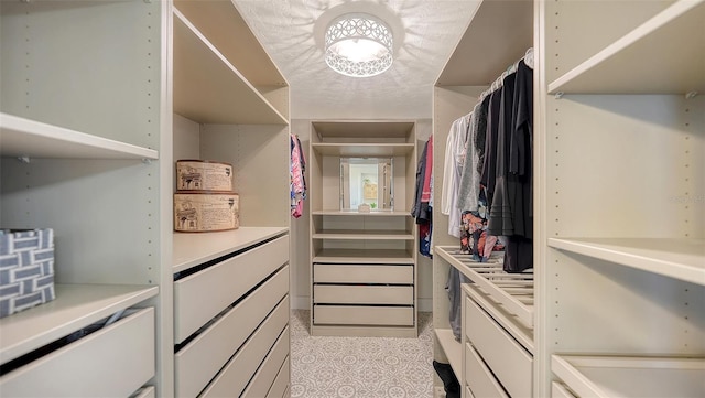 view of walk in closet