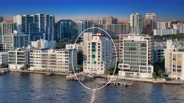 258 Golden Gate Pt Unit 801, Sarasota, FL 34236 - view of city skyline with a nearby body of water