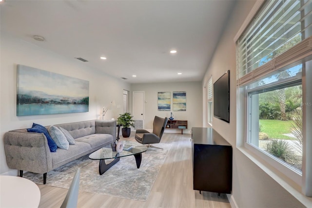 730 40th St, Sarasota, FL 34234 - living area featuring light wood-style flooring and recessed lighting