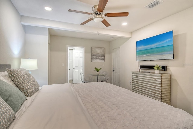 730 40th St, Sarasota, FL 34234 - bedroom featuring recessed lighting and ceiling fan