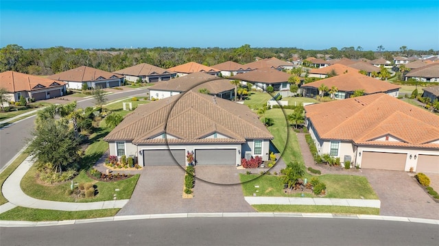 bird's eye view with a residential view