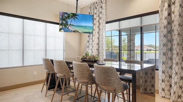 dining room featuring light wood-type flooring