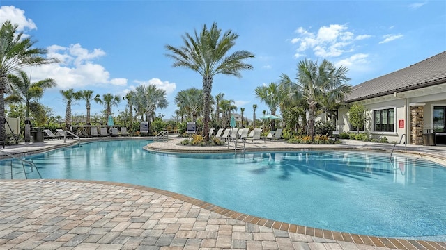 view of pool with a patio