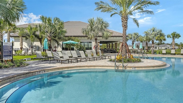 view of pool with a patio