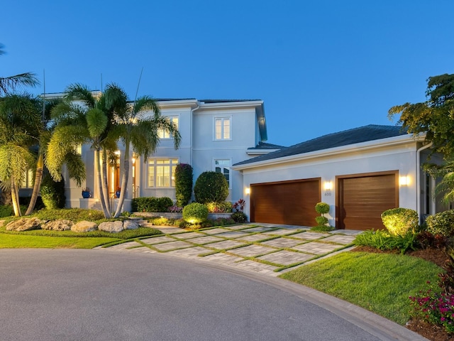 view of front of house with a garage