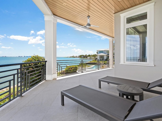 balcony with a water view