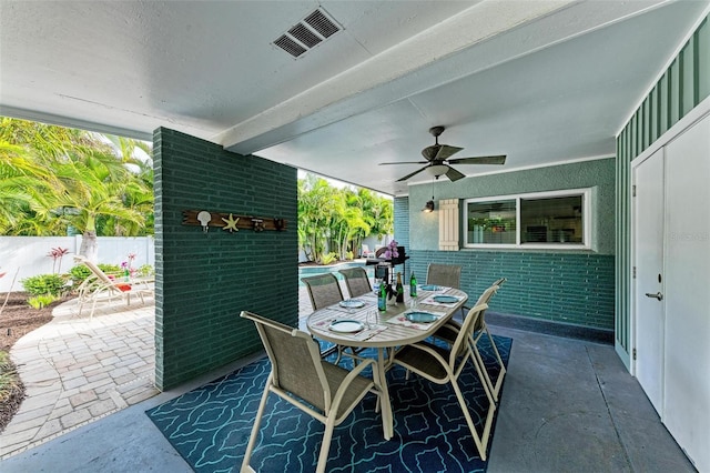 view of patio / terrace with ceiling fan