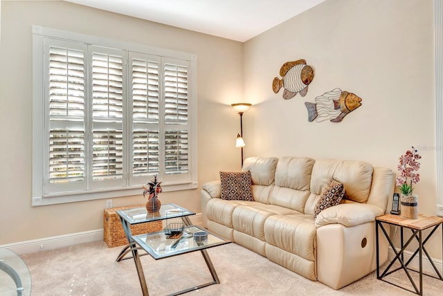 living room featuring carpet floors