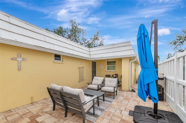 view of patio with an outdoor hangout area