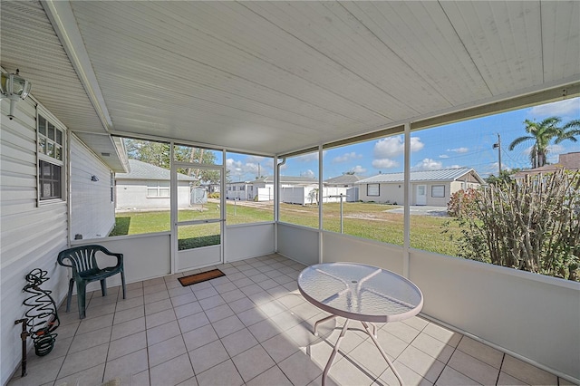 view of unfurnished sunroom