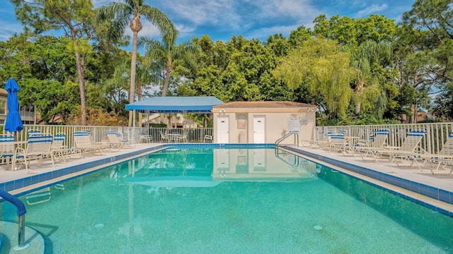 view of pool with a patio