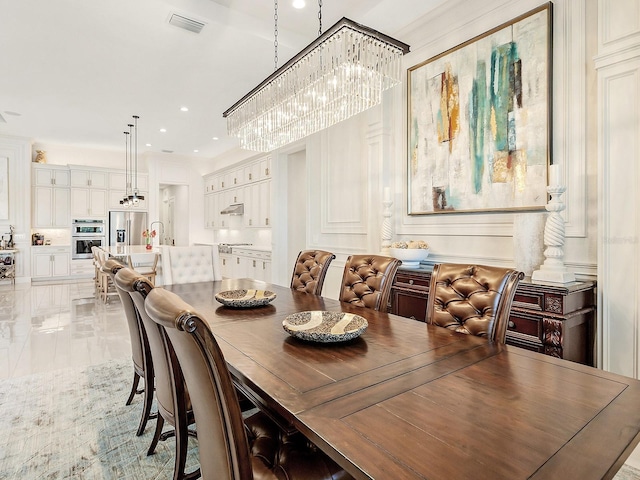 dining area with sink