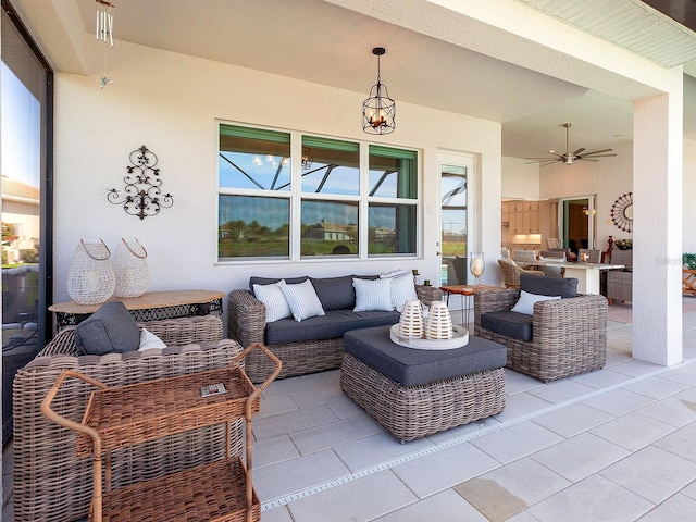 view of patio with outdoor lounge area