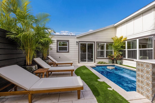 view of pool with a patio area