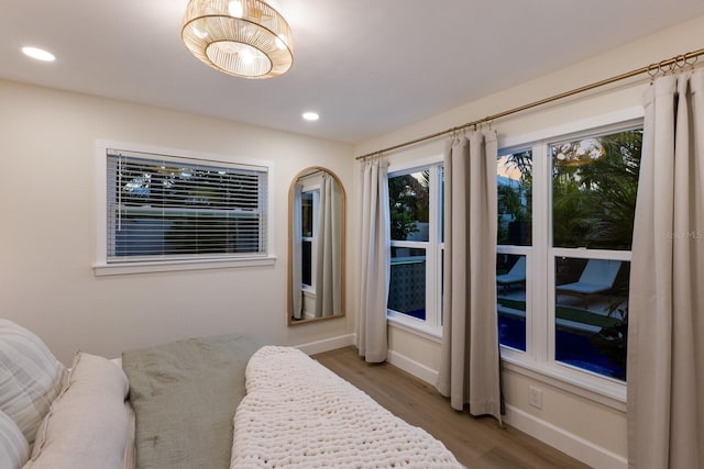 bedroom featuring light hardwood / wood-style floors