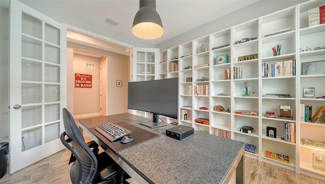 office area with french doors