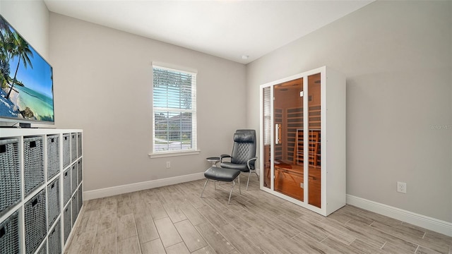 unfurnished room featuring light wood-type flooring