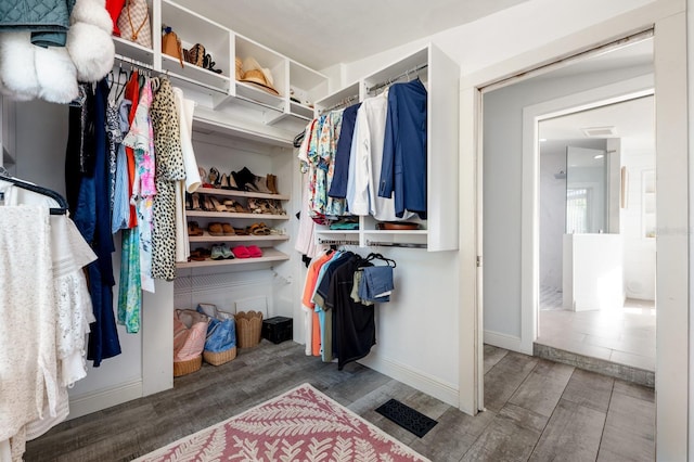 view of walk in closet