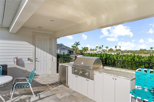 view of patio with area for grilling