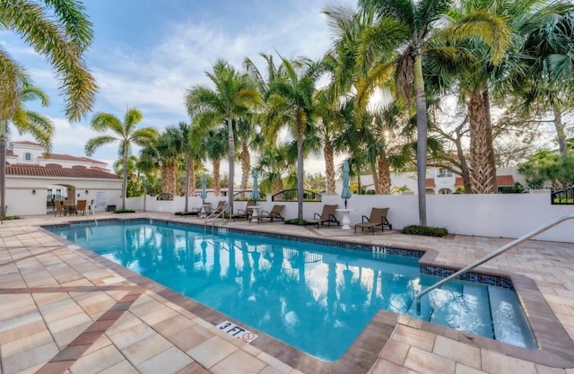 view of pool with a patio area