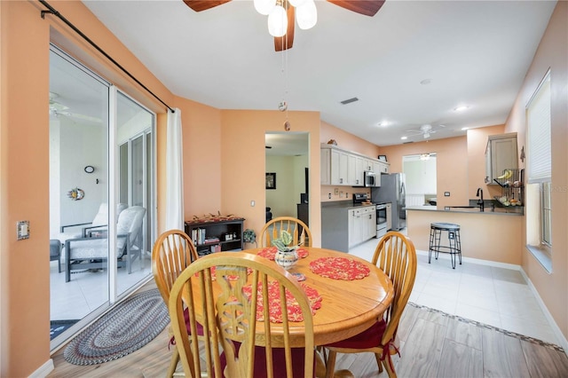 dining room with sink