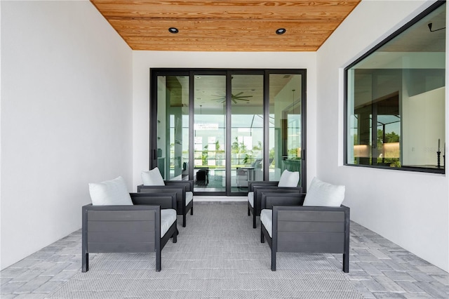 view of patio with an outdoor living space