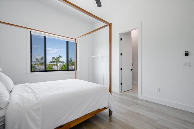 bedroom featuring light hardwood / wood-style floors