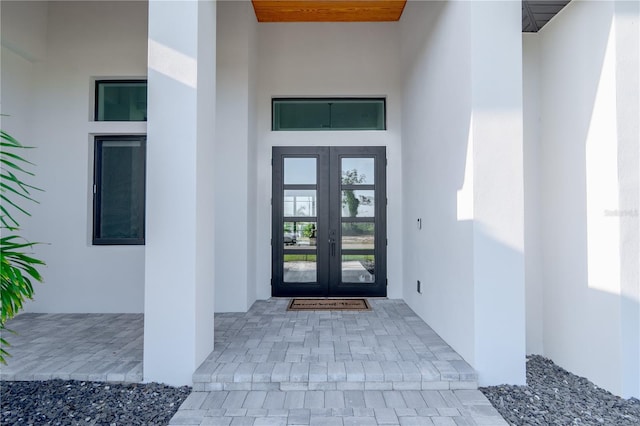 property entrance with french doors